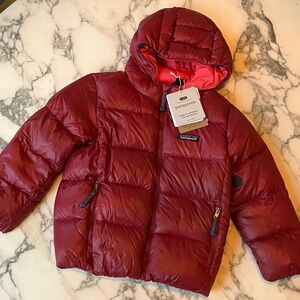 Patagonia Baby Hi-Loft Down Sweater Hoody- Wax Red 5T